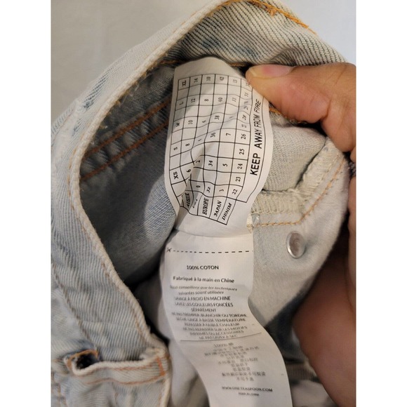 One Teaspoon Super Baggies Low Waist Tapered Leg Light Wash Distressed Size 26 - Picture 6 of 6